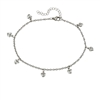 Stainless Steel Anklet With Dangling Hearts