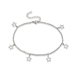 Stainless Steel Anklet With Stars