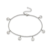 Stainless Steel Anklet With Peace Signs