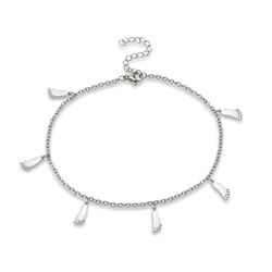 Stainless Steel Anklet With Feet