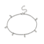Stainless Steel Anklet With Leaves
