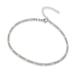 Stainless Steel 3 mm Figaro Anklet