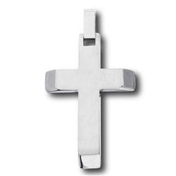 Stainless Steel Cross with Beveled High Polish Ends Pendant