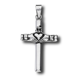 Stainless Steel Claddaugh Cross Pendant