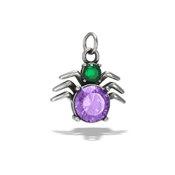 Stainless Steel Spider Pendant With Mixed CZS