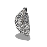 Stainless Steel Small Leaf Pendant With Intricate Venation Pattern