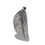 Stainless Steel Leaf Pendant With Intricate Venation Pattern