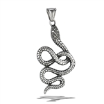 Stainless Steel Coiled Snake Ready To Strike Pendant