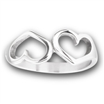 Stainless Steel Two Heart Ring