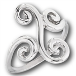 Stainless Steel High Polish Multiple Swirl Ring