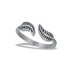 Stainless Steel Adjustable Double Feather Ring