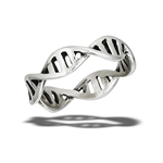 Stainless Steel DNA Double Helix Spiral Ring