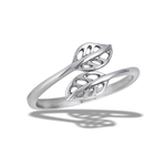 Stainless Steel Two Leaves Ring