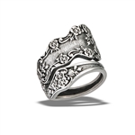 Stainless Steel Oxidized Antique Spoon Ring