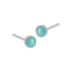 Sterling Silver 4 mm Stud Earring with Synthetic Turquoise