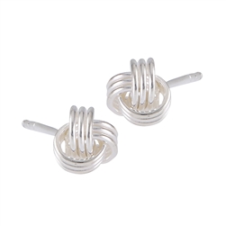 Sterling Silver 7 mm High Polish Knot Stud Earring