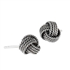 Sterling Silver 8 mm Oxidized Rope Knot Stud Earring