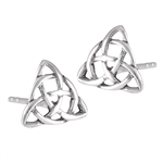 Sterling Silver Celtic Triangular Weave Stud Earring