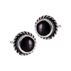 Sterling Silver Stud Earring with Synthetic Black Onyx