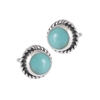 Sterling Silver Stud Earring with Synthetic Turquoise