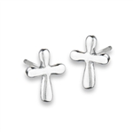 Sterling Silver High Polish Cross Stud Earring