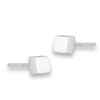 Sterling Silver High Polish Small Modern Cube Stud Earring