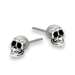 Sterling Silver Medium-Sized Skull Stud Earring