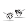 Sterling Silver Tree Of Life Inside Heart Stud Earring