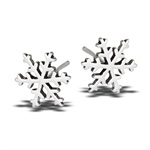 Sterling Silver Classic Snowflake Stud Earring