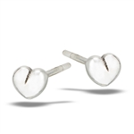 Sterling Silver 3-Dimensional High Polish Heart Stud Earring
