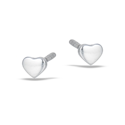 Sterling Silver High Polish Small, Solid Heart Stud Earring