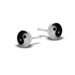 Sterling Silver 6 mm Yin And Yang Stud Earring