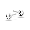 Sterling Silver Small Peace Sign Stud Earring