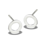 Sterling Silver High Polish 8 mm Circle Stud Earring