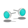 Sterling Silver 8 mm Round Stud Earring With Full Bezel And Synthetic Turquoise