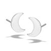 Sterling Silver Solid High Polish Crescent Moon Stud Earring