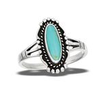 Sterling Silver Southwestern Style Ring With Synthetic Turquoise