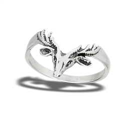 Sterling Silver Buck Deer Ring
