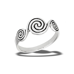 Sterling Silver Triple Swirl Ring