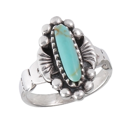 Sterling Silver Ring with Synthetic Turquoise