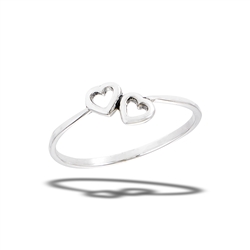 Sterling Silver Loving Hearts Ring