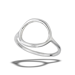 Sterling Silver Modern High Polish Circle Ring
