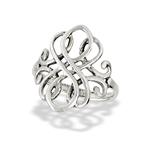 Sterling Silver Fancy Swirl Celtic Ring