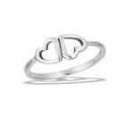 Sterling Silver Inverted Hearts Ring