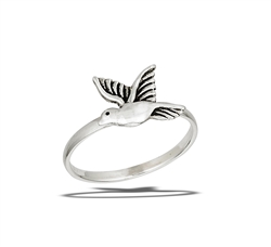 Sterling Silver Flying Bird Ring