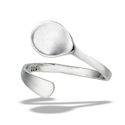 Sterling Silver High Polish Adjustable Spoon Ring