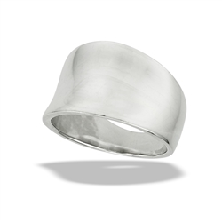 Sterling Silver Solid High Polish Concave Ring