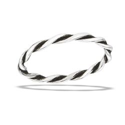 Sterling Silver Handmade Oxidized Twist Ring