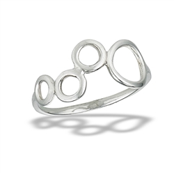 Sterling Silver High Polish Modern Circles Ring