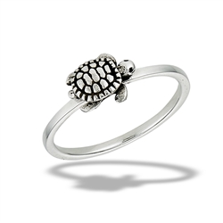 Sterling Silver Crawling Turtle Ring
